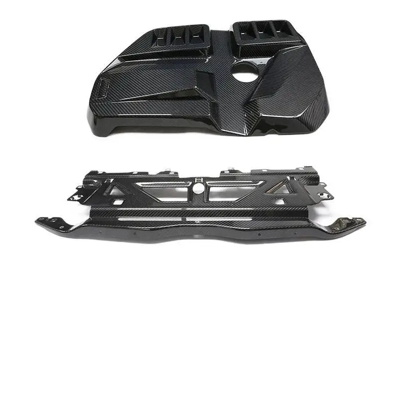 Suitable for BMW M3 M4 G80 G82 Carbon Fiber Radiator Guard Headlight Cover Engine Compartment Hood Interior Modific