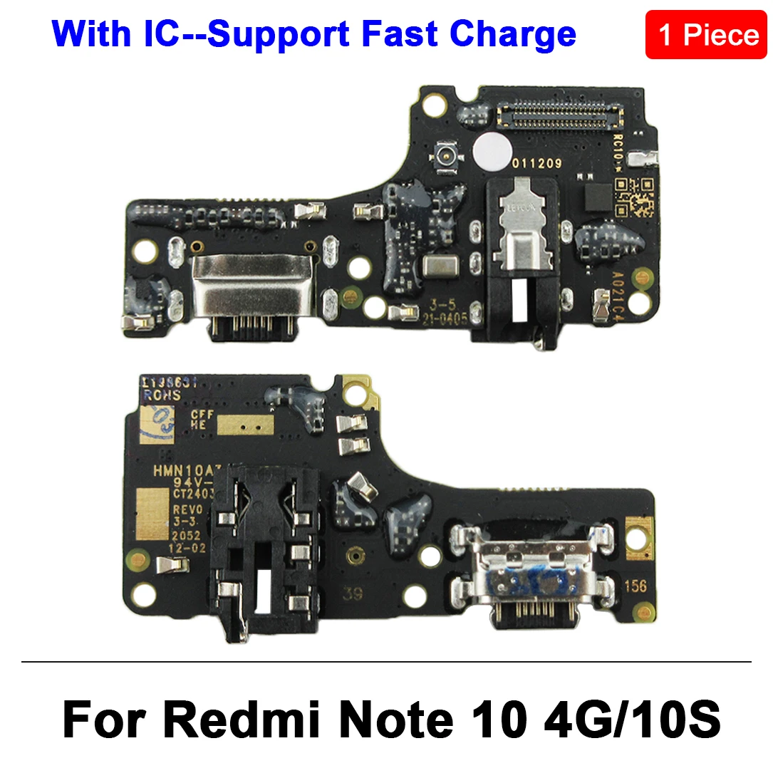 USB Charging Dock Port Board Connector Flex Cable for Xiaomi Redmi Note 10 Pro 10S 11 11S 12 7 8 8T 9 9S Pro 4G 5G Microphone