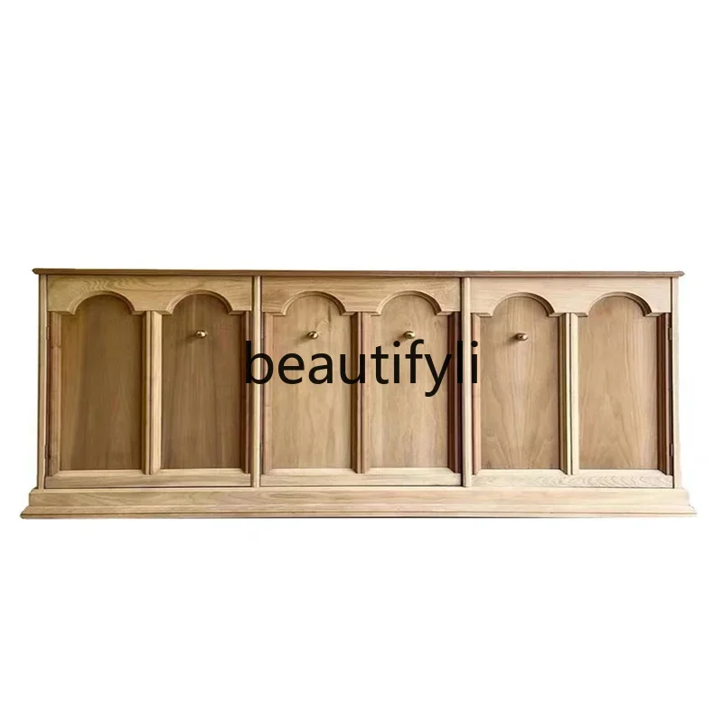 

ss25 American rural retro solid wood porch cabinet, French small apartment dining side cabinet household locker