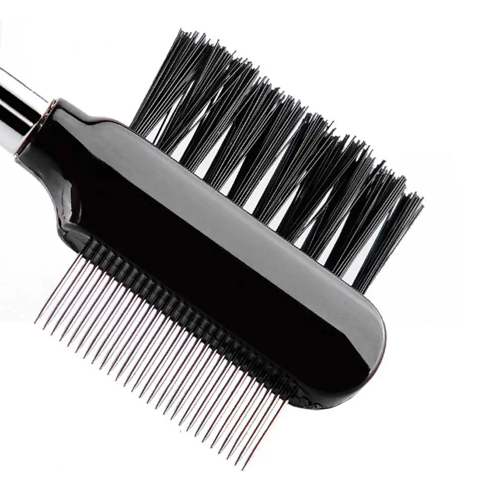 

2pcs Eyebrow Eyelash Set Metal Teeth Wood Handle Double Use Brush For Women Lash Brow Grooming Tool Eyelash Comb Kit