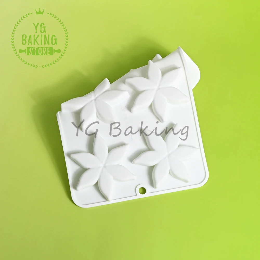 Dorica 6 Cavity Flower Design Pudding Silicone Mousse Mould DIY French Dessert Chocolate Mold Cake Decorating Tools Bakeware