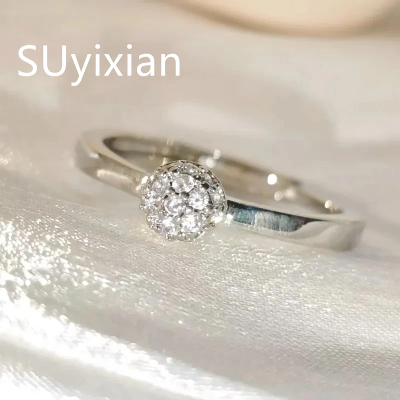 925 Sterling Silver Fashion Temperament Hydrangea Zircon Ring, Birthday Party Anniversary Gift, Ladies Jewelry, Daily Wear