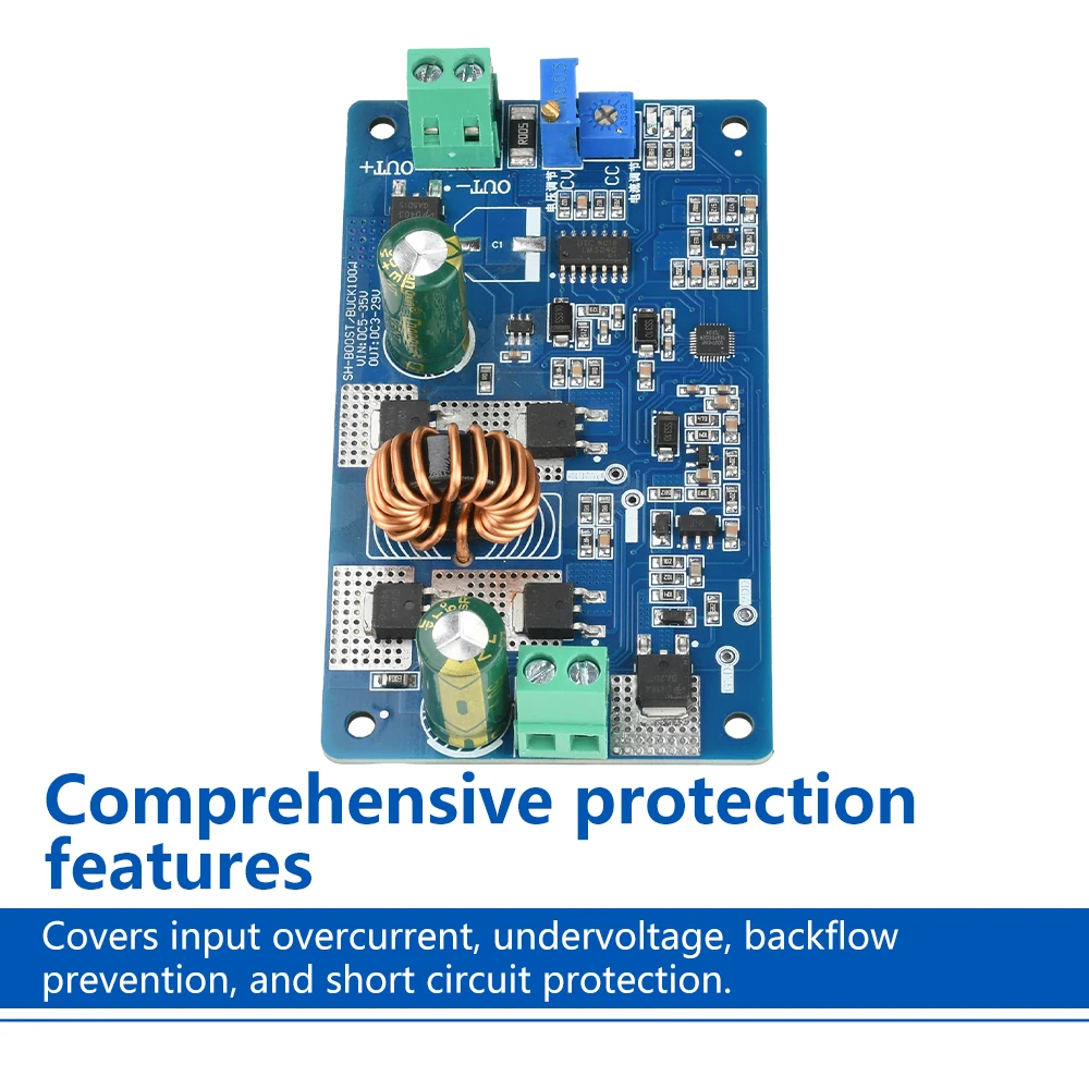 

DC 5-35V 10A Auto Boost Buck High Power Constant Voltage Constant Current Battery Charging LED Driver Module 90%-97% Efficiency