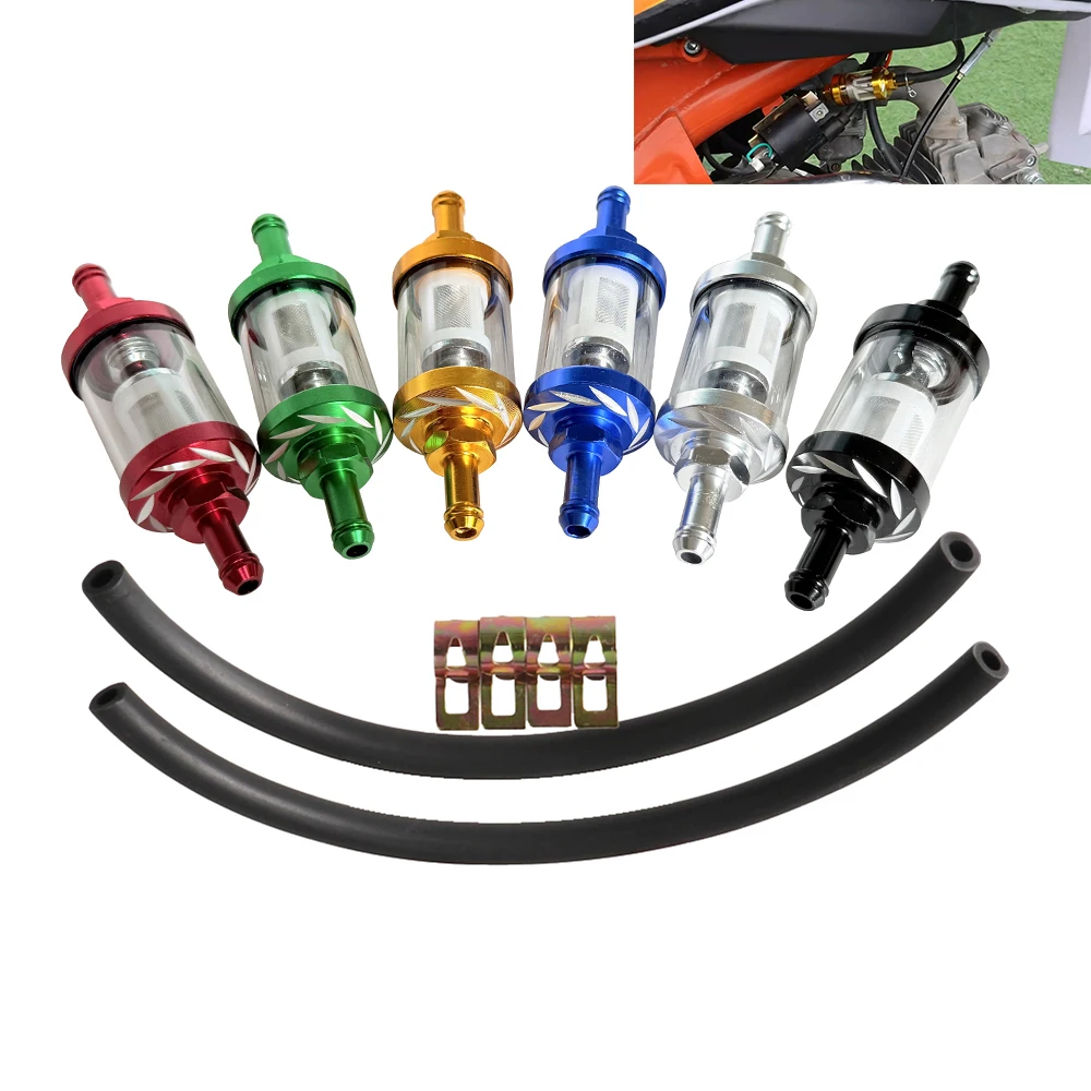 

Universal 8mm CNC Aluminum Glass Gas Fuel Oil Filter for Dirt Bike Dirt Bike ATV Dirt Bike Quad Bike Parts