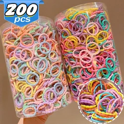 50pcs Sweet Colorful Hair Rope Bands Girls Kids Small Elastic Ponytail Holder Nylon Headband Cute Mini Scrunchie Rubber Ties