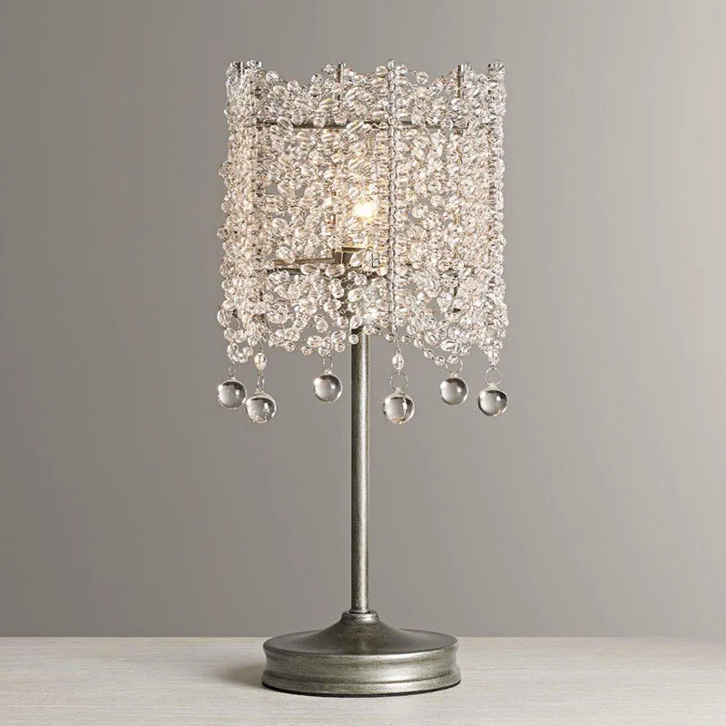 Modern Nordic Luxury K9 Crystal Table Lamp Bedside Bedroom & Restaurant Decor E14/B22 Base AC Power LED Lighting Stone Shade