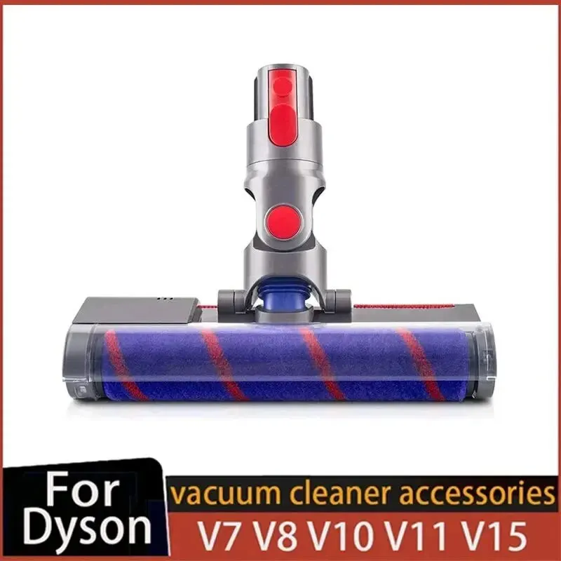 Soft Roller Brush Head For Dyson V7 V8 V10 V11 SV12 V15 Cordless Stick Vacuum Cleaners Parts Hardwood Floor Attachment