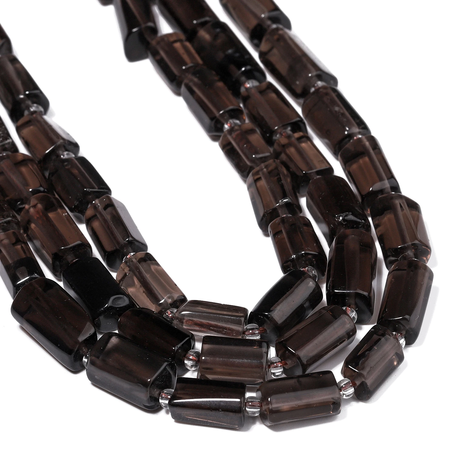 Wholesale Natural Smoky Quartz Beads 8-11mm Irregular Cylinder Shape Beads for Jewelry Making Diy Bracelet Accessories