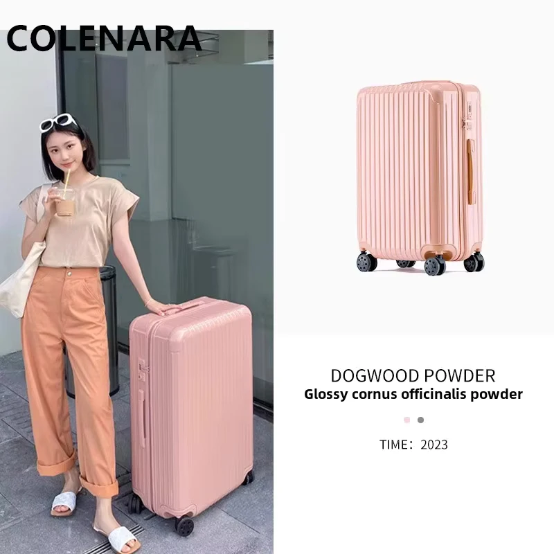 

COLENARA 20"24"26"28Inch Suitcase on Wheels ABS + PC Boarding Box Large Capacity Trolley Case Women's Carry-on Travel Luggage