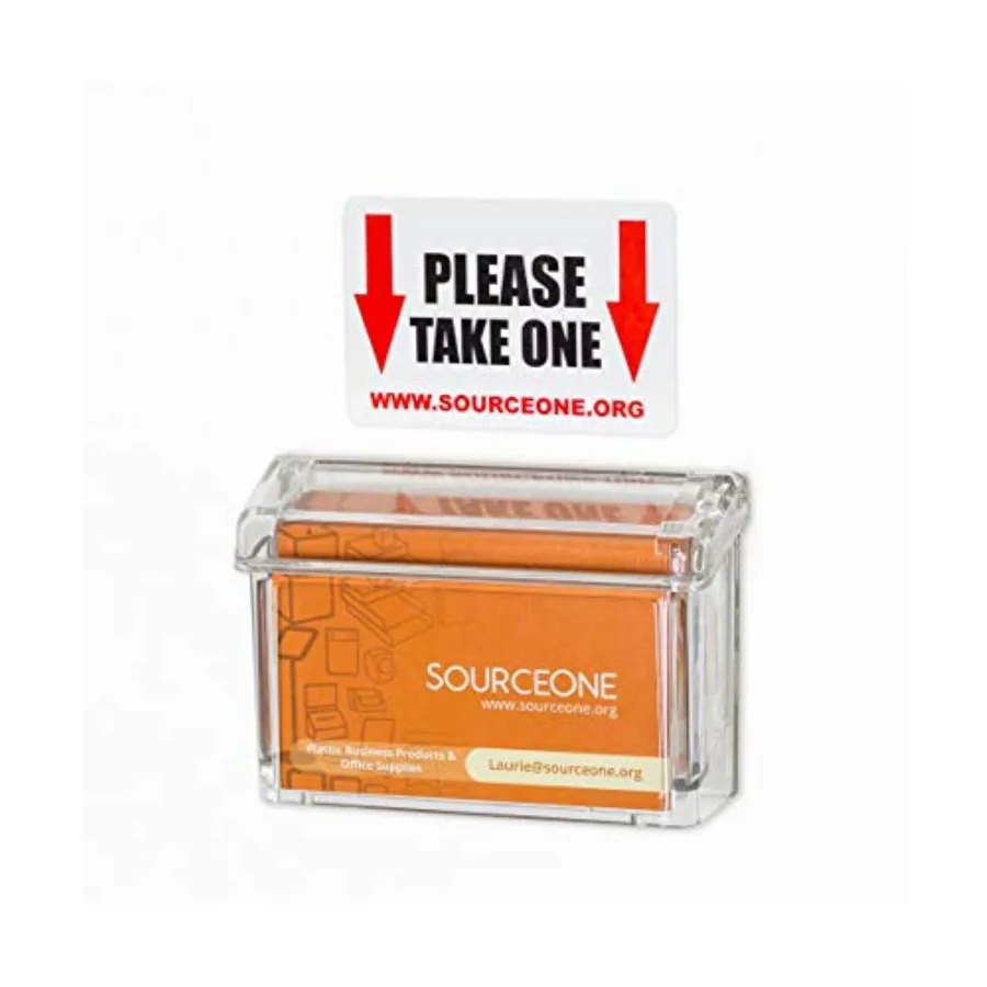 

Premium Outdoor Business Card Holder Peel and Stick Clear Unbreakable Take One Sticker Included