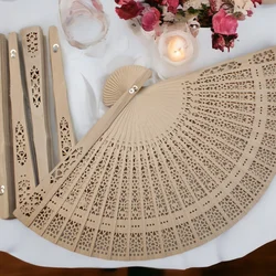 5/15pc personalized Carved Folding Hand Fan Customized Wooden Fan Wedding Gifts For Guests,Party Gift,Bridal Shower Favor