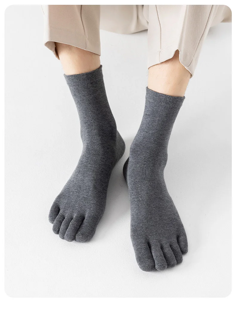 5 Paar Herren-Fünf-Zehen-Socken in Uni-Farben, geruchsresistent, atmungsaktiv, rutschfest, für den täglichen Sport- und Outdoor-Einsatz – Detail 15