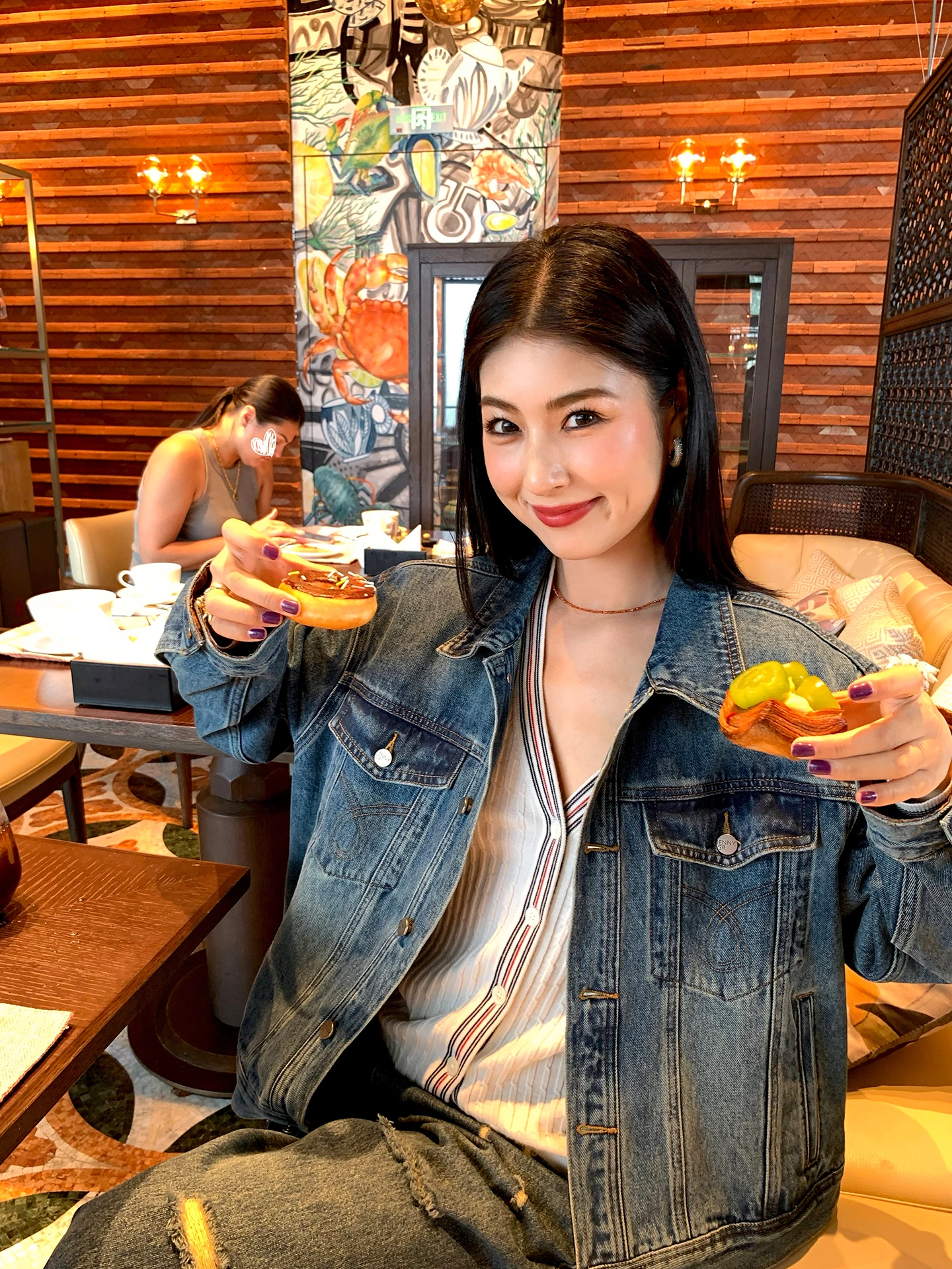 

Loose Women's Denim Jaet Casual Sle Pure Color Flip Collar Button Closure Long Sve Straight Tube Fit Daily Wear