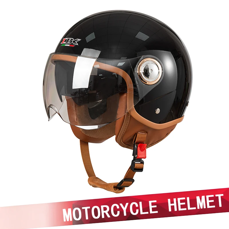 Cruise Pedal Motorcycle Retro Helmet Male Motorcycle Half Helmet Cute Cartoon Anti-Fog Helmet Electric Car Female Four Seasons.