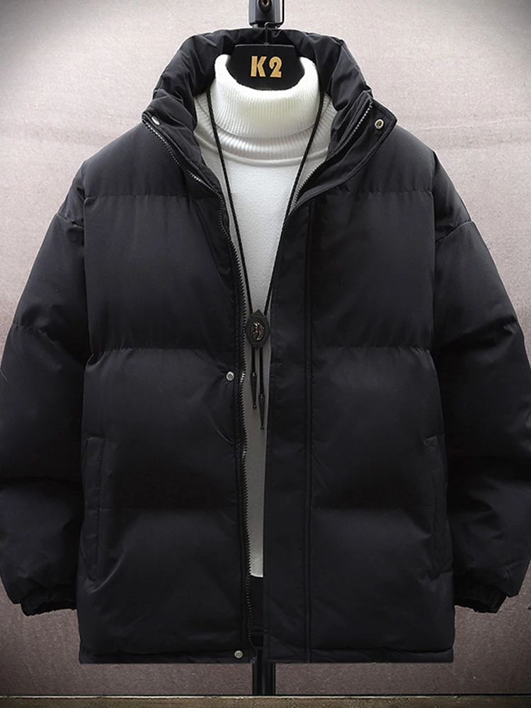 plus Size Men's Cotton Jacket Winter Thick Warm Bread Style Coat Polyester Filling Youth Casual Fashion Warmth Enhanced Outer...