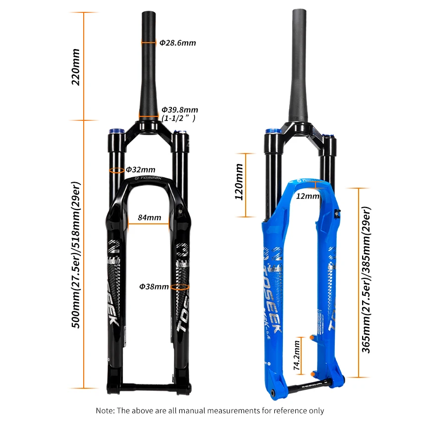 Customized Magnesium Alloy Suspension Fork 27.5/29er Thru Axle 15*110mm Mountain Bike Air Suspension Disc Brake