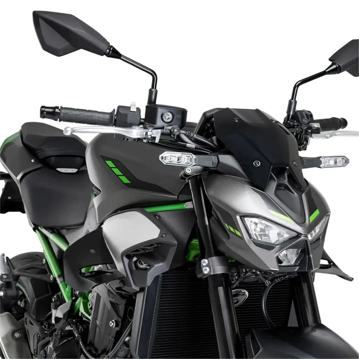A23Z Motorcycles Side Winglet Fixed Wind Wing Aerodynamic Spoiler Front Deflector for Z900 900SE 2025 2026 Black