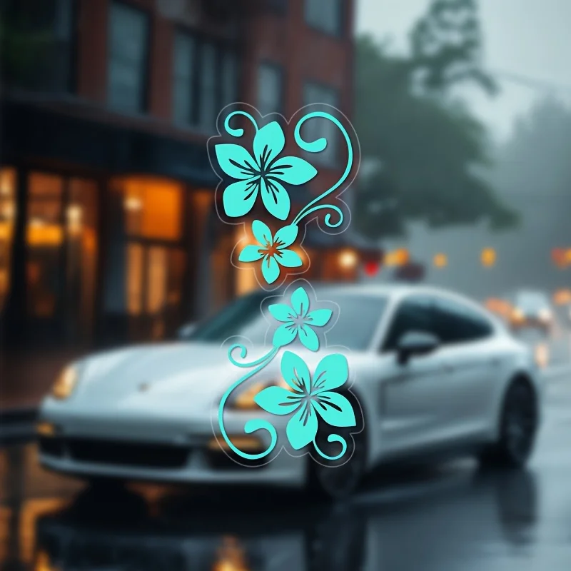 Floral Morning Glory Sticker 1PC Waterproof Removable Vinyl Decal Car Mirror Makeup Mirror Self Adhesive Decoration