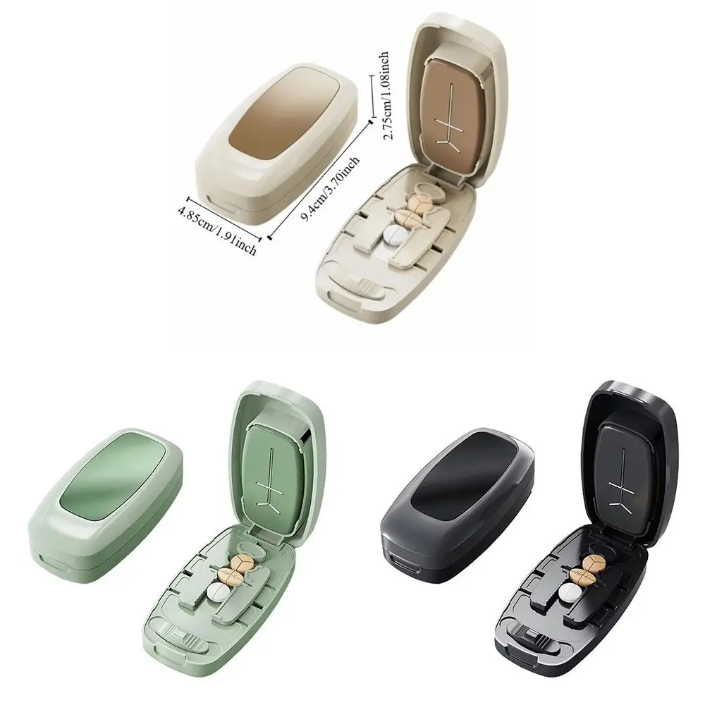 Picture 7: 2/3/4-in-1 Pill Cutter Box Portable Multi-functional Medicine Cutter Precise Cutting Dust-proof Drug Tablet Organizer Daily Use