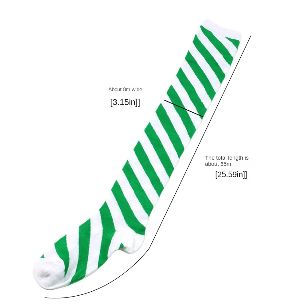 Sock Leisure Ankle Crew Fuzzy Striped Christmas Stockings Halloween knee-length Purple Women thigh-high Diagonal 3W128