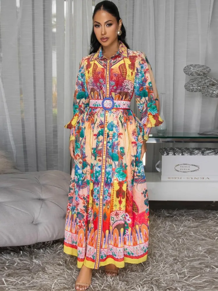 

African Dresses For Women Elegant Polyester Muslim Fashion Abayas Dashiki Robe Kaftan Long Maxi Dress Turkish Africa 2025 New