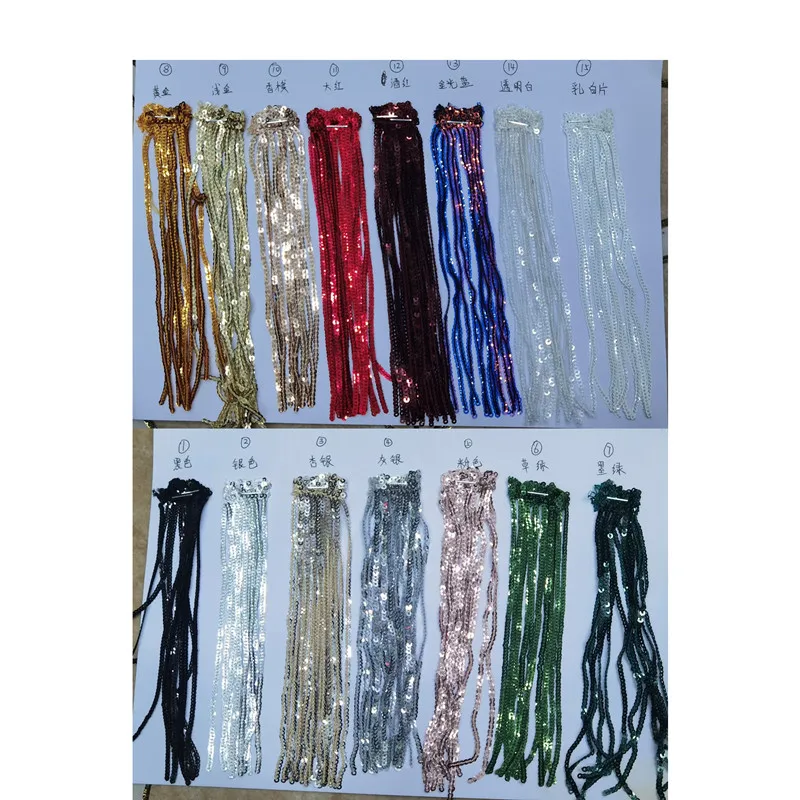 16-17cm Sagging Sequin Tassel Lace Trim Ribbon Colorful Fringe DIY Handmade Dance Performance Clothing Decoration Material