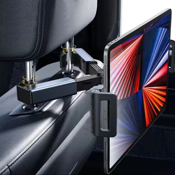 Soporte para teléfono para reposacabezas del asiento trasero del coche, soporte extensible para tableta, soporte de ajuste de almohada trasera para Ipad de 4,7-12,9 pulgadas