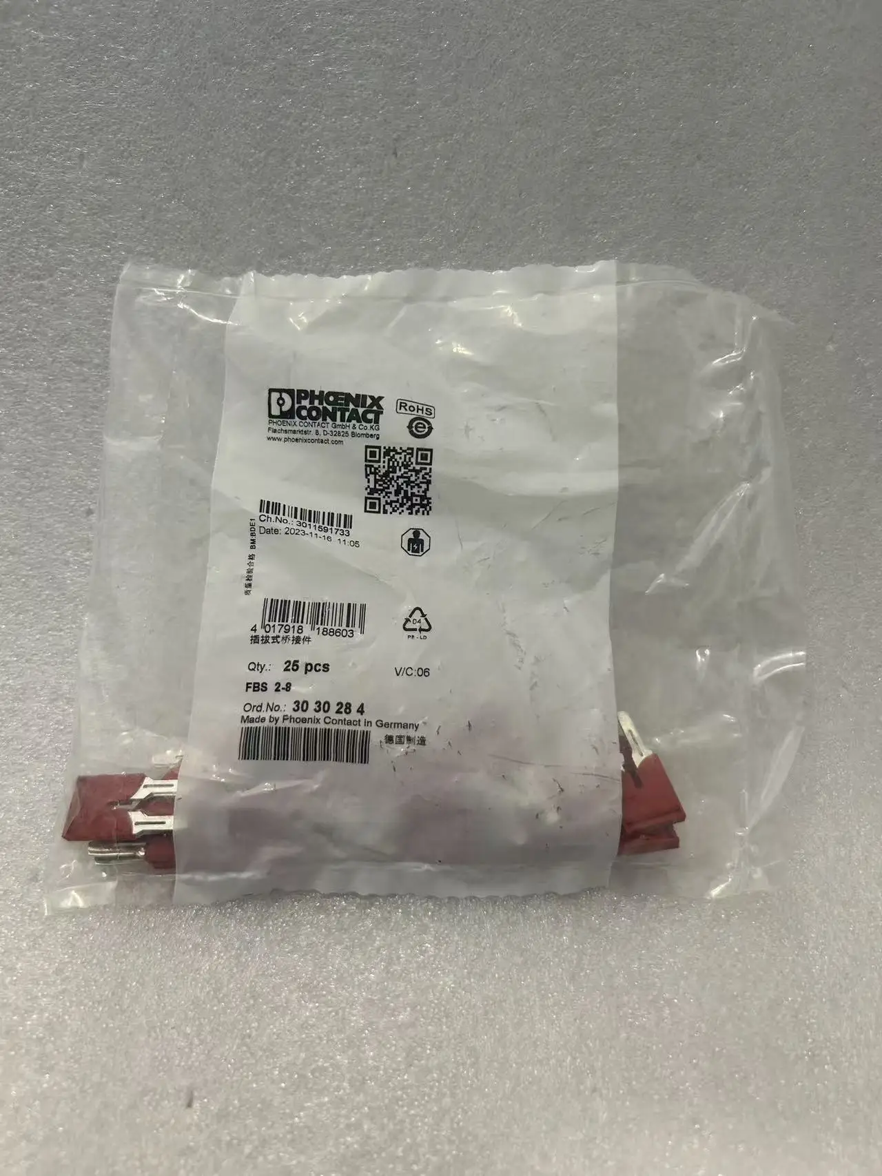 25 PCS 3030284 FBS 2-8 Plug-in bridge