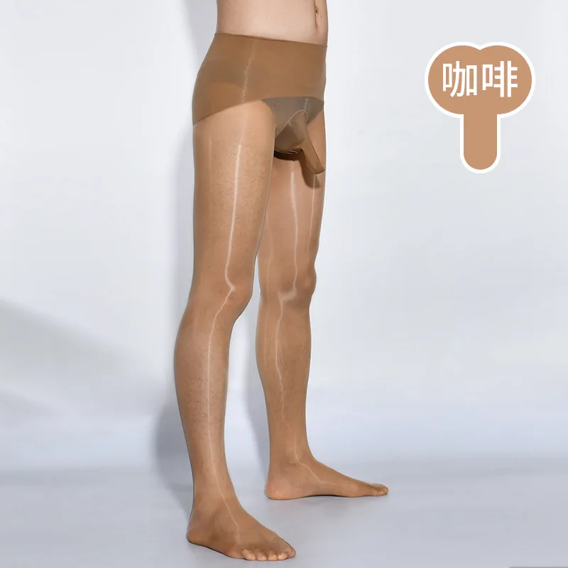 

Sexy Mens Oil Gloosy Sissy Pouch Pantyhose Seamless Gay Male Stockings Leggings See-Through Crossdress Lingerie Tight Pants