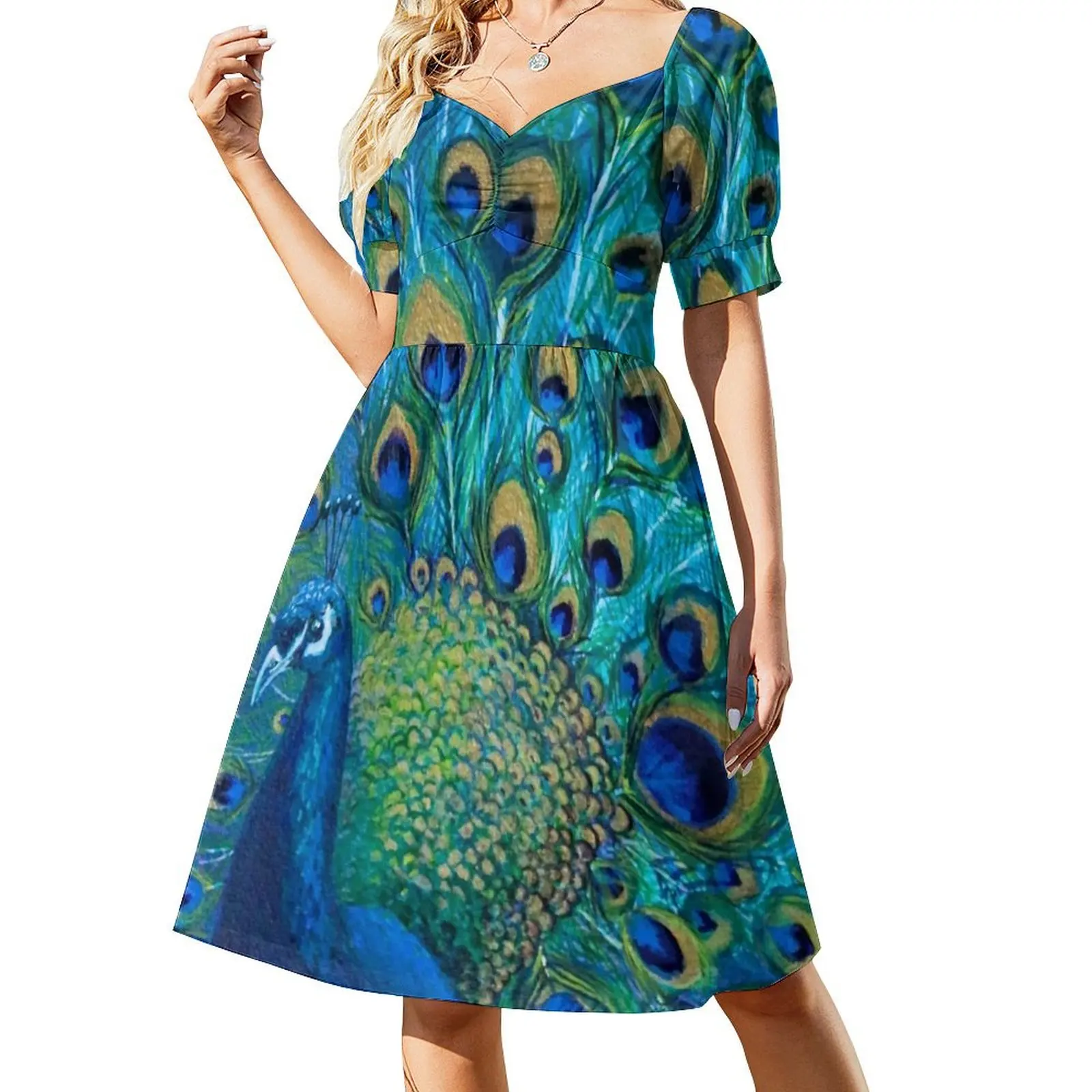 Peacock Full Glory 2 Short Sleeved Dress women's summer dresses 2025 Summer skirt women's clothing summer 2025 novelties Dress