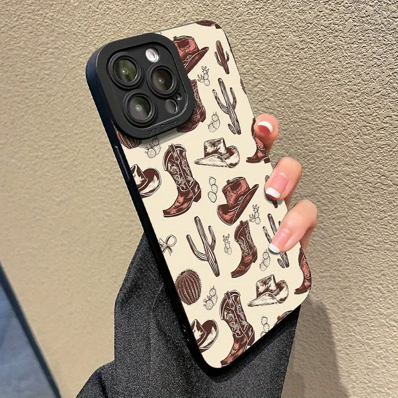 Casing Ponsel Western Denim Element untuk iPhone 17 16 15 14 13Pro Max