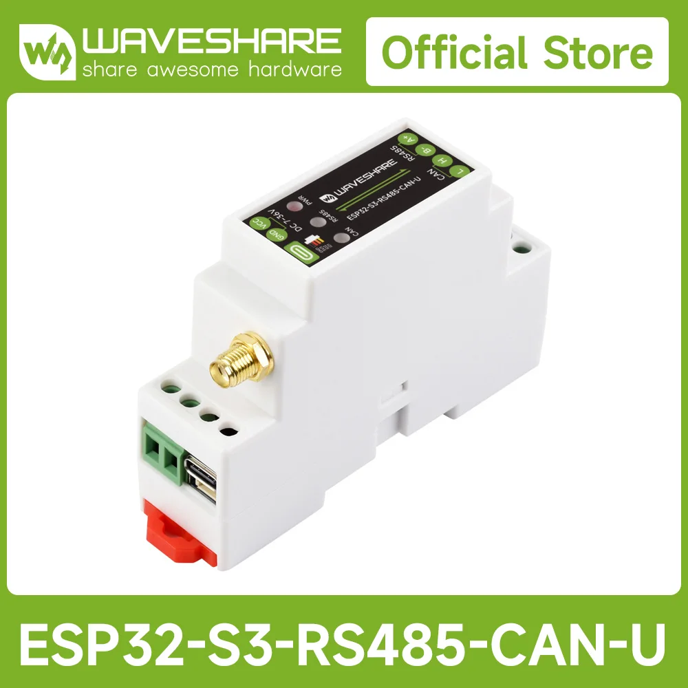 Waveshare Industrial ESP32-S3 Control Board With RS485 And CAN Communication Interfaces, Protection Circuits