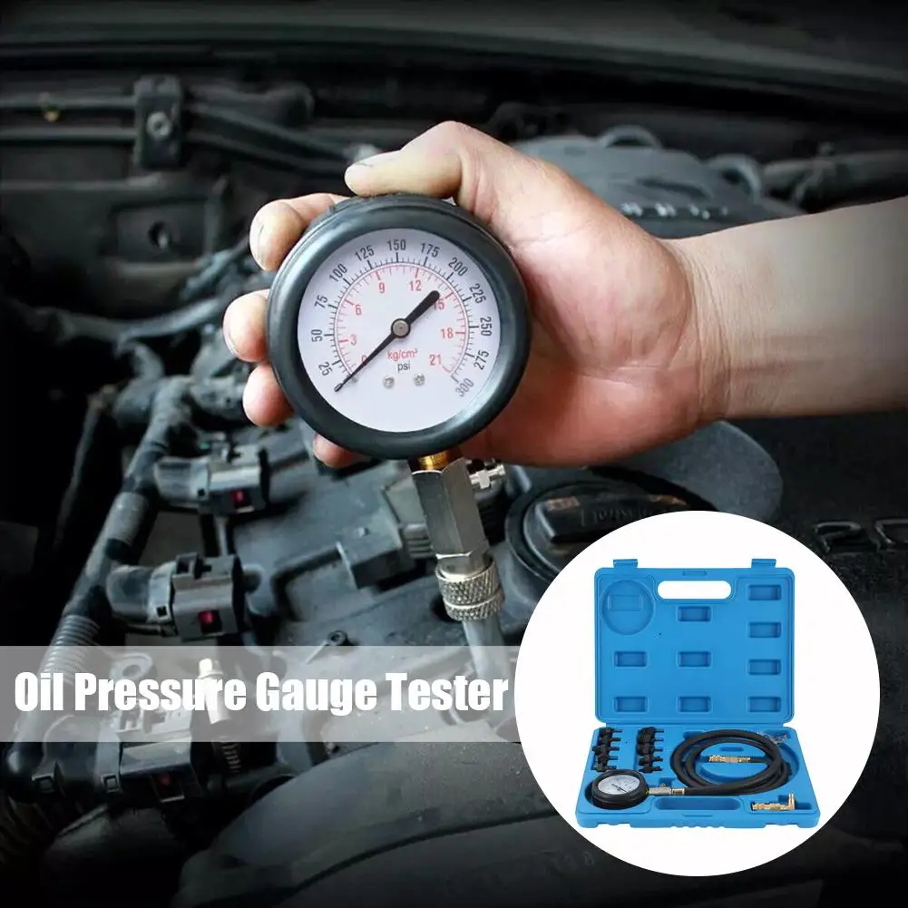 

Манометр масла, тестер давления масла, инструмент для проверки сжатия цилиндра двигателя топливной системы 0-140PSI для автомобилей, квадроциклов R3F2