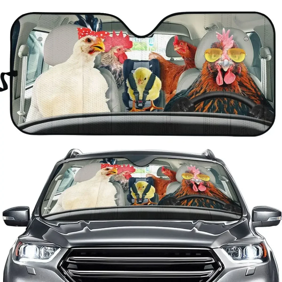 Kawaii Big Cock Pattern Car Sun Shade High Quality Brand Design Interesting Anti-dirt Standard Windshield Covers Autoshade 2023