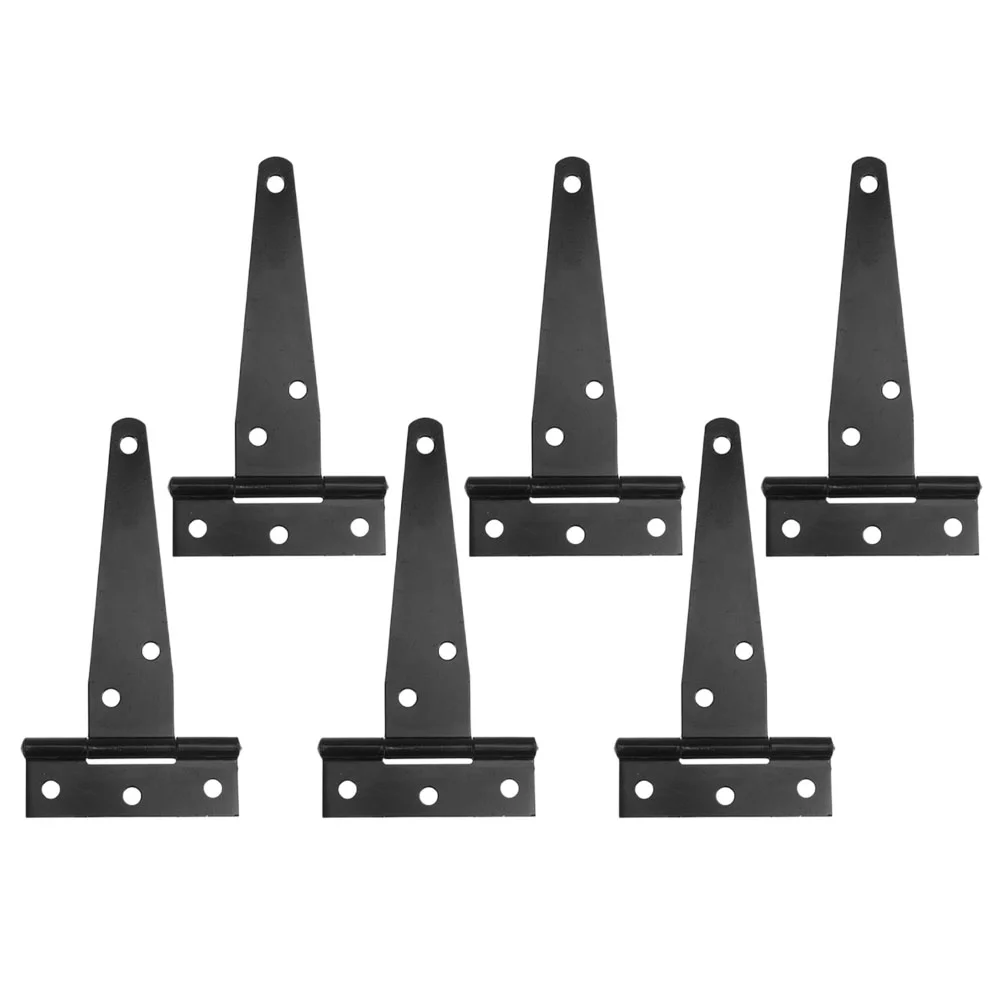 6 Pcs Hinge Shutters T-Strap Shed Hinges for Cabinet Tee Kitchen Door Furniture Shape Zinc Alloy Gate Heavy Duty