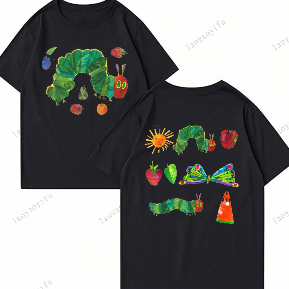 The Very Hungry Caterpillar Printed T-shirt Tops Hungry Caterpillar Men Women Trend Y2k Short Sleeve T-shirts Unisex Cotton Tops