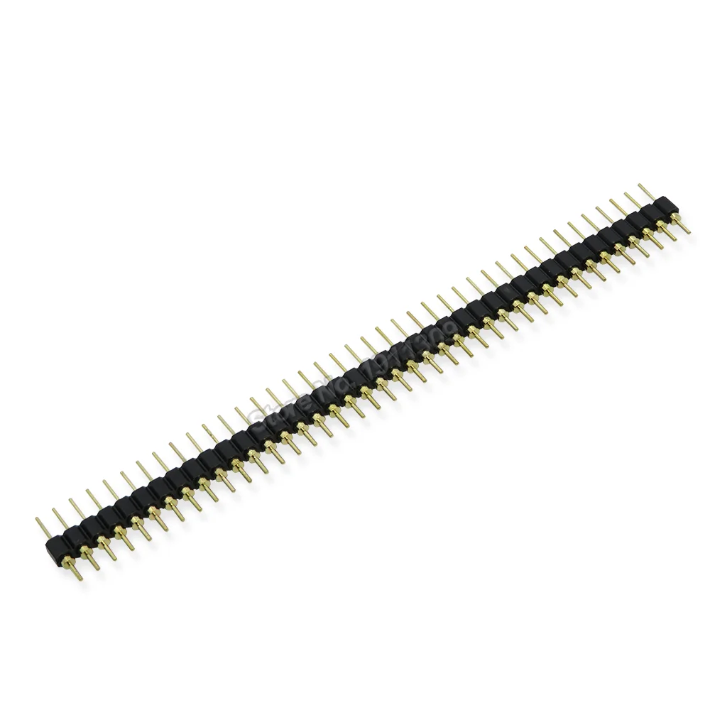 5PCS 40P Header Strip Male Header Single Row 40 Pin 2.54mm Pin Connector Strip Round Needle 1x40 Connector 40Pin