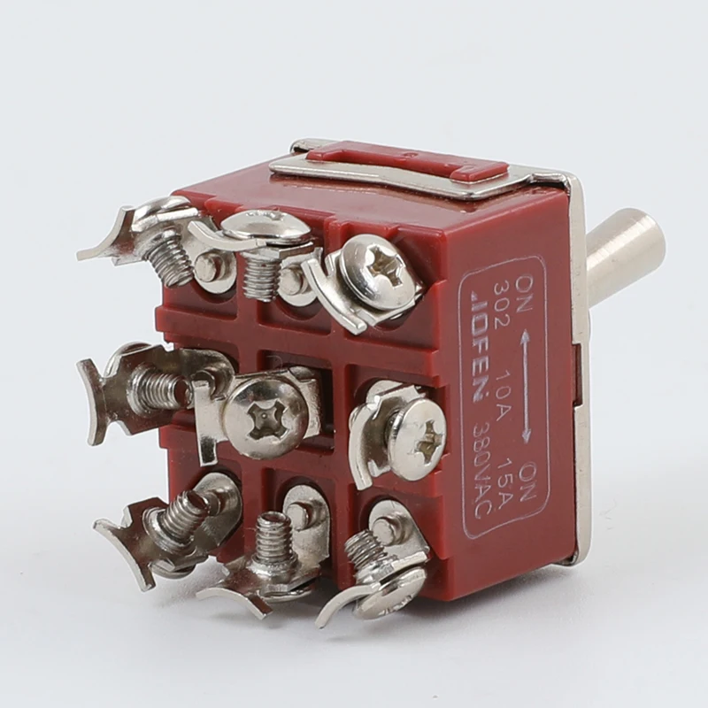 1Pcs E-TEN303 12mm 9 Pin 3Position ON-off-ON Rocker Switch Toggle Switch 10A 380VAC/15A 250V E-TEN302 Brown High Quality