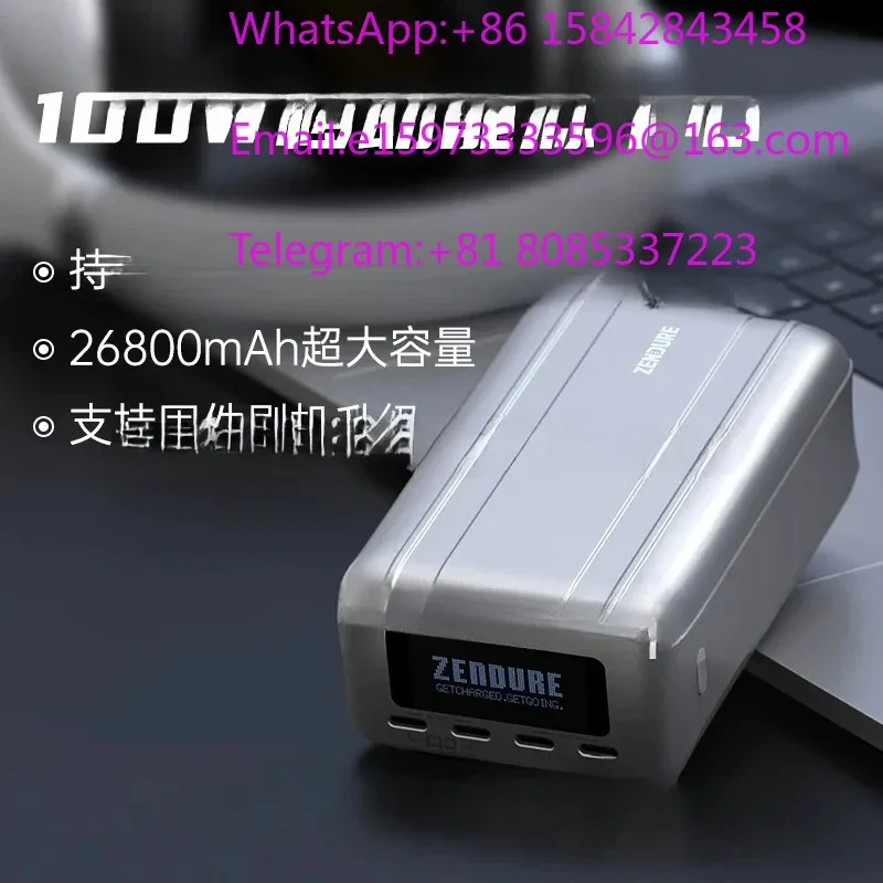 100W PD Fast Charging Large Capacity Power Bank 26800mAh Portable External Battery Pack Universal Laptop