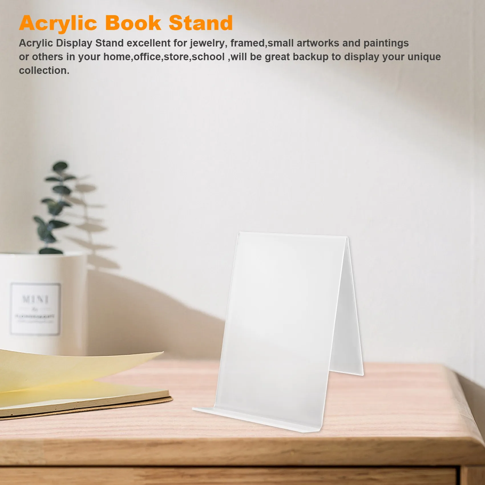 

3 Pcs Acrylic Book Stand,Clear Acrylic Display Stand, Clear Holder for Displaying Pictures,Jewelry,Watch Display Stand 100x115x1