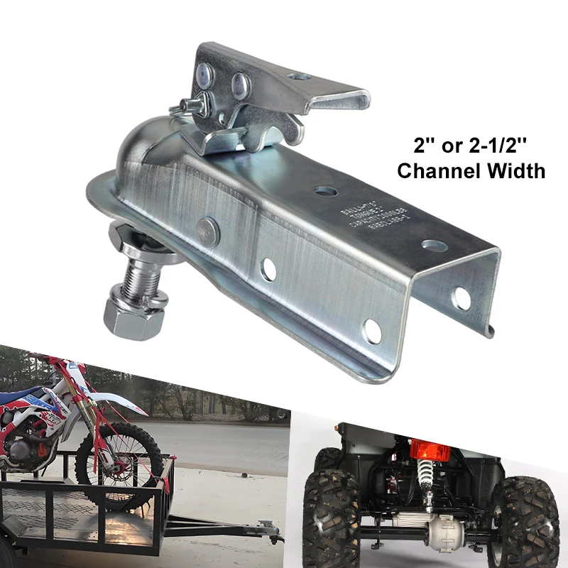 2'' 2-1/2'' Channel Width 1-7/8'' 2000LBS Hitch Ball Full Set Tongue Trailer Coupler For ATV UTV Cargo ATV Buggy Quad Bike Parts