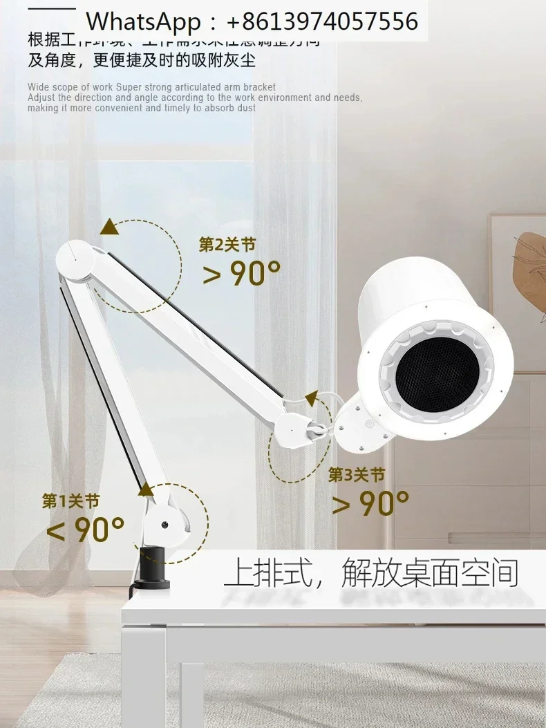 Professional 4blanc Client Oem Two-in-one Shadowless Lamp Nail Dust Collector For Nail Salon