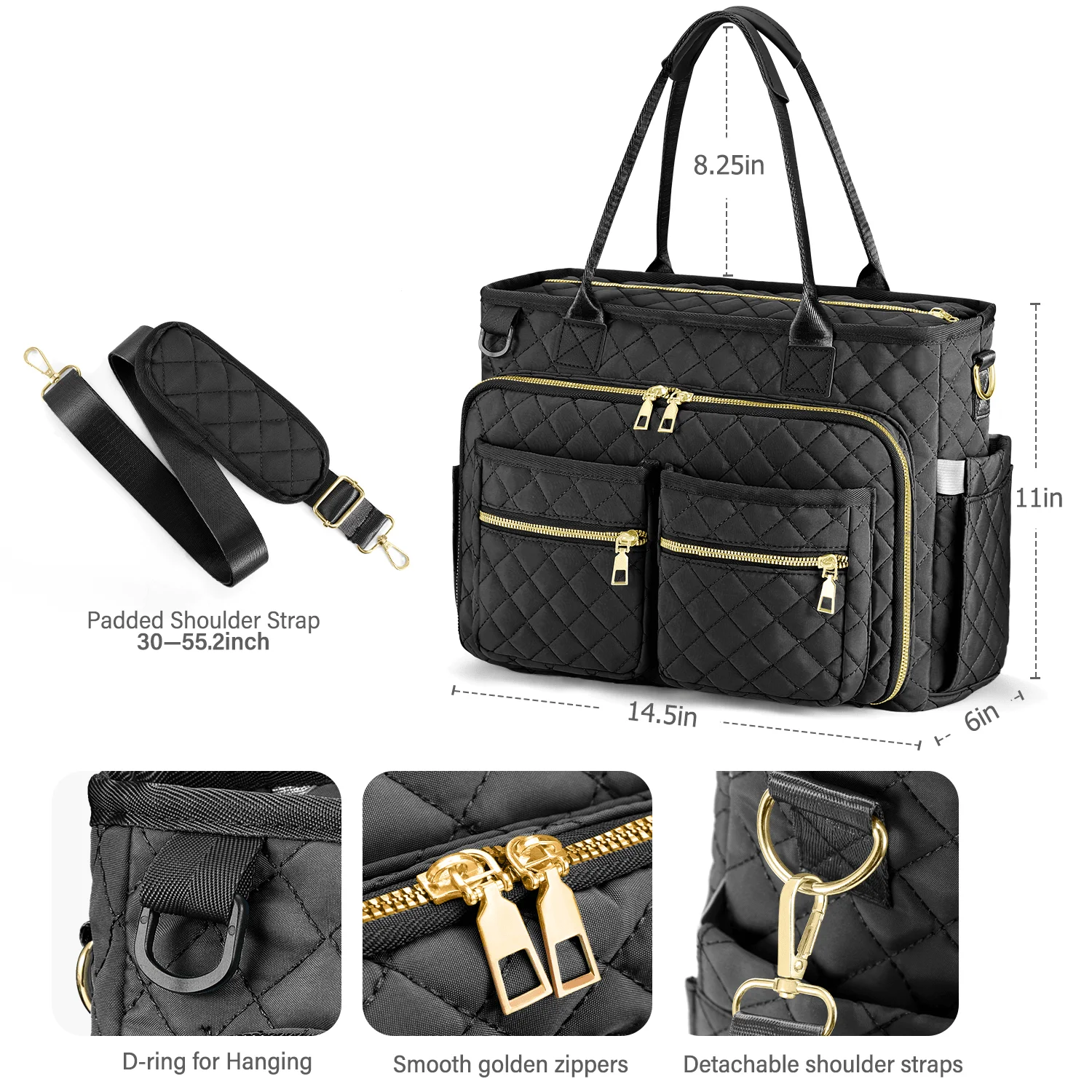Large Laptop Bag For Women Teacher Tote Bags Work Professional Computer Messenger Bag With Insulated Pocket,Laptop Briefcase For Office,College,Nurse
