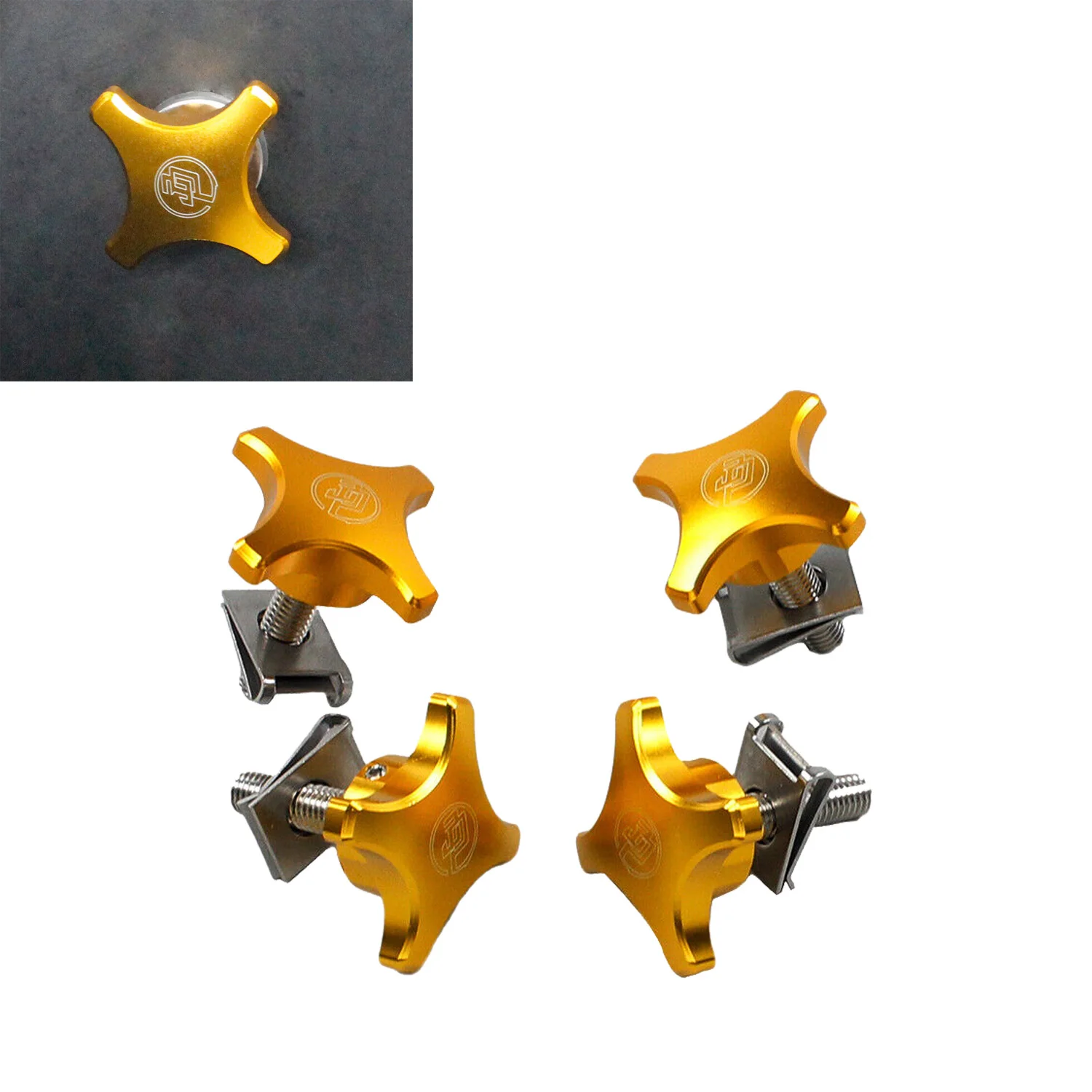 4PCS Gold Saddlebag Lock Mounting Theft Deterrent Bolts Screw For Harley Touring Models 1997-2023