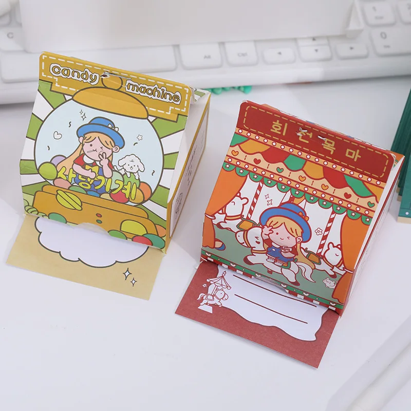 Cute Sweet Milk Box Notes studente rimovibile in scatola Note Note Paper Memo Pad