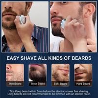 Mini Shaver Electric Razor Portable Pocket Size Beard Trimmer With LCD Display Fit For Men Cordless Rechargeable Rotary