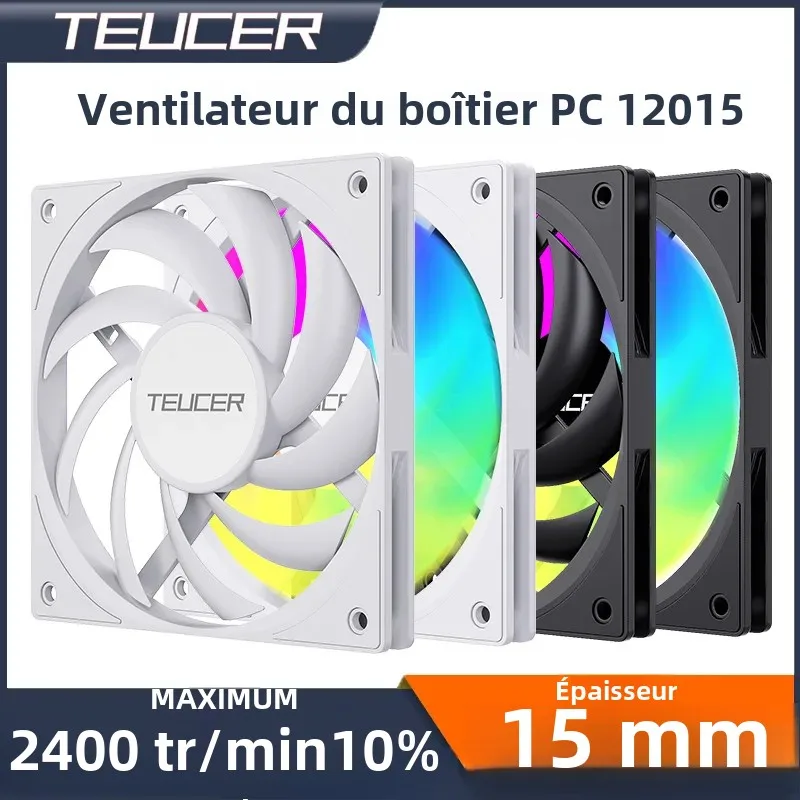 TEUCER UT-12015 120mm ventilateur de boîtier de PC FDB portant PWM 800-2400 tr/min épaisseur 15mm