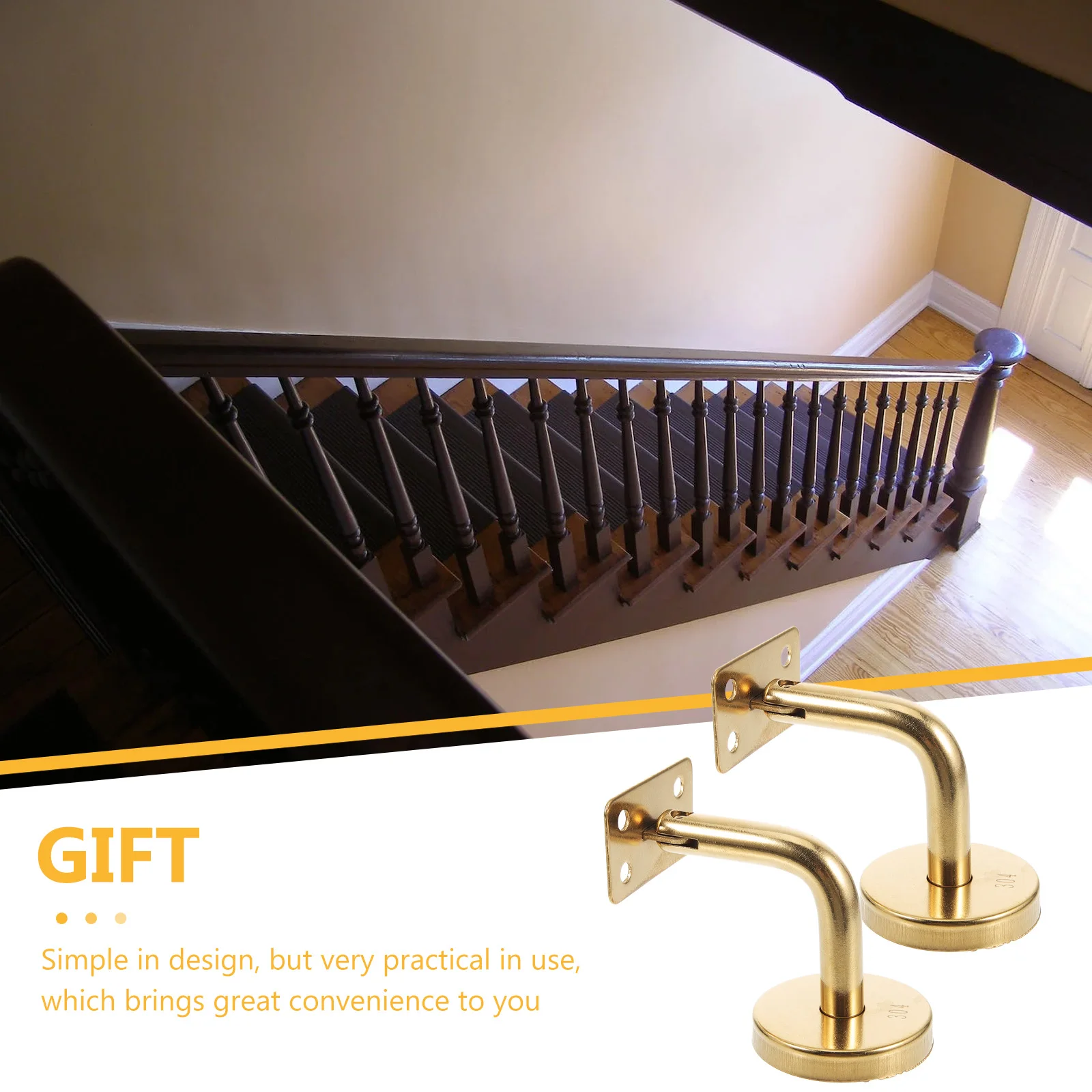 

Stair Rails Staircase Handrail Bracket Braces Hardware Armrest Black Brackets Steel