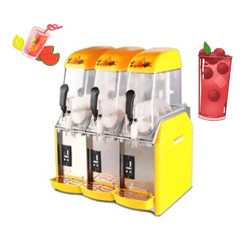 

3 Tanks 1100w Automatic Cleaning Food Grade Stainless Still Sand Ice Slushy Making Electric Snow Melting Machine