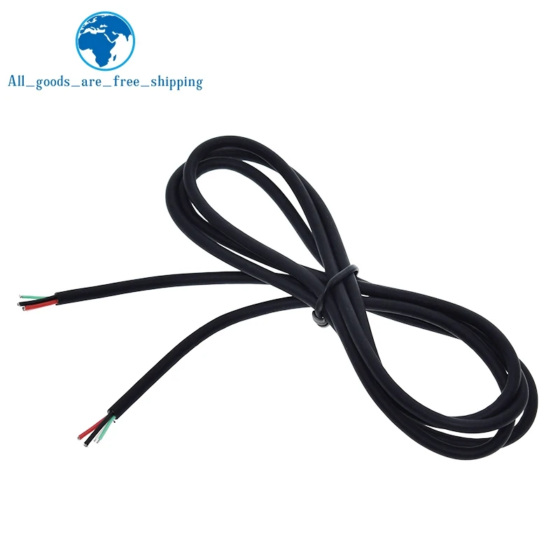 TZT 3A Fast Charge Electric Cable Shielding Charging Cable 1Meter Dupont Cable Data Cable OD 3.3mm Black Line DIY kit